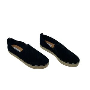 Steve Madden Peppa Espadrille Flats Black Suede Leather Size 9.5B